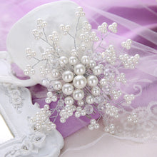 Bridal Wedding Hair Accessories Pearl Flower Tiara De Noiva Headpiece Crystal Headband For Bride Women Girl SM6