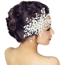 Bridal Wedding Hair Accessories Pearl Flower Tiara De Noiva Headpiece Crystal Headband For Bride Women Girl SM6