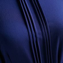 Brief Women's Long Sleeve Cotton Blend Blue Dress Evening Party Full Length Maxi Gown DressesSM6