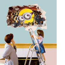 Broken wall cartoon people big eye of bedroom of children room sitting room background wall stickers on the wall SM6