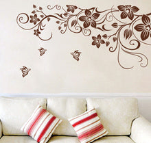 Brown flower vine DIY Vinyl Wall Stickers Home Decor Art Decals 3D Wallpaper Bedroom Sofa house decoration adesivo de parede SM6