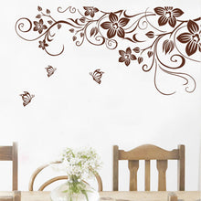 Brown flower vine DIY Vinyl Wall Stickers Home Decor Art Decals 3D Wallpaper Bedroom Sofa house decoration adesivo de parede SM6