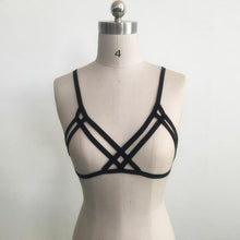 Bustier Crop Top Bandage Bra Strappy Hollow Out Bra Bustier Crop Top Women Alluring Harness Bra Elastic Cage Ropa Mujer#B728 SM6