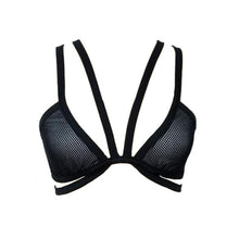 Bustier Crop Top Sexy Mesh Cross Bandage Hollow Out Strappy Bra Bralette Bralet Bustier Bra Crop Tops Bra #B808 SM6