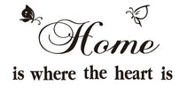 Butterfly Letter Home Is Where The Heart Is Room Decor Wall Sticker SM6