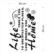 Butterfly Letter Love Brings You Home Room Decor Decals Vinyl Wall Sticker SM6