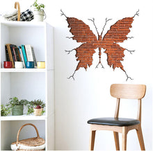 Butterfly Shape Broken Wall Brick wall stickers Living room Bedroom Home decor Wall Decals Art Poster 3d effect Decoration SM6