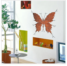 Butterfly Shape Broken Wall Brick wall stickers Living room Bedroom Home decor Wall Decals Art Poster 3d effect Decoration SM6