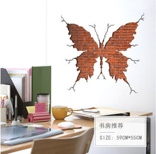 Butterfly Shape Broken Wall Brick wall stickers Living room Bedroom Home decor Wall Decals Art Poster 3d effect Decoration SM6