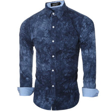 Camisa Denim Hombre Printing Long Sleeve Youth Slim Fit Denim Camiseta Masculina Mens Shirt Fashion Tops #C729 SM6