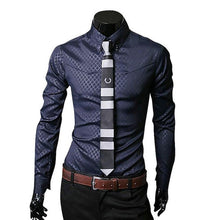 Camisa Xadrez Long Sleeve Mens Dress Shirts Plus Size 4XL Business Stylish Slim Fit Shirts Camisa Manga Longa Masculina#D729 SM6