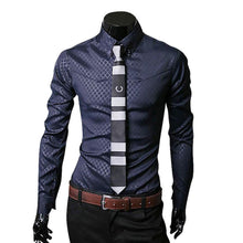 Camisa Xadrez Long Sleeve Mens Dress Shirts Plus Size 4XL Business Stylish Slim Fit Shirts Camisa Manga Longa Masculina#D729 SM6