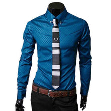 Camisa Xadrez Long Sleeve Mens Dress Shirts Plus Size 4XL Business Stylish Slim Fit Shirts Camisa Manga Longa Masculina#D729 SM6