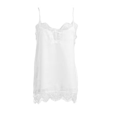 Camisas Femininas Sexy Womens Lace Trim Chiffon Vest Spaghetti Strap White Camisole Deep V-Neck Sleeveless Lined Tank Top SM6