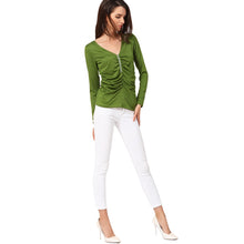 Camisas Femininas Long Sleeve Tshirt Women T Shirt Tops Poleras De Mujer Zip Ruched T-shirt Blusa Tee Shirt  SM6