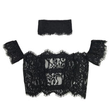 Camisas Mujer   Short Sleeeve Blouses Women Sexy Floral Sheer Lace Tops Choker Neck Off Shoulder Ladies blouses #63 SM6