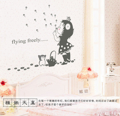 Can remove children room wall stick a bubble girl metope adornment of bedroom the head of a bed map stickers SM6