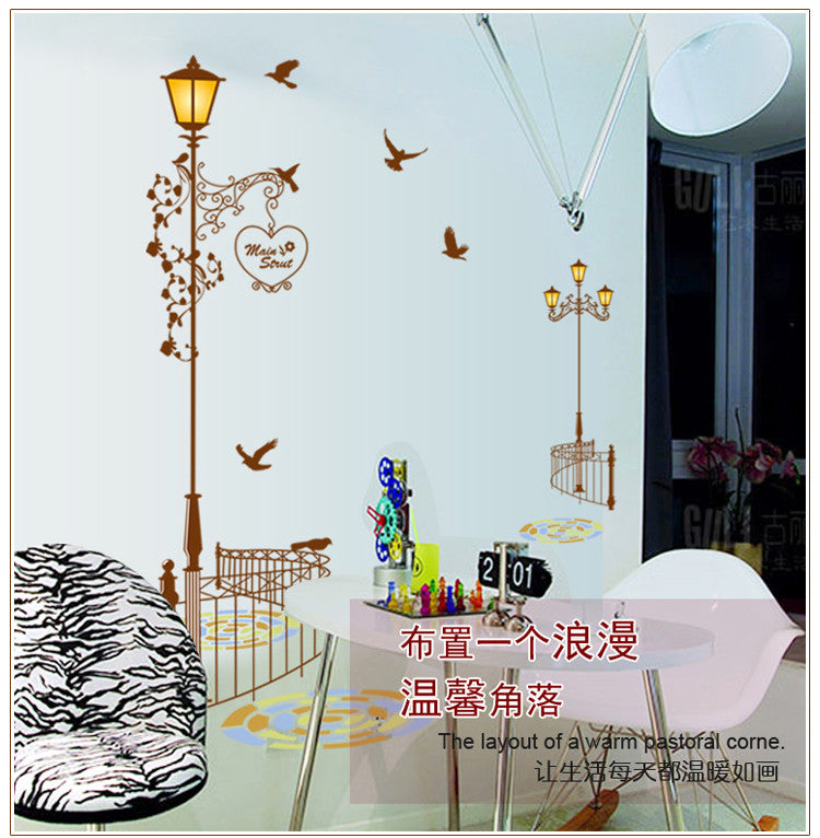 Can remove the wall lamps The sitting room the bedroom background porch is decorated corridor wall stickers SM6