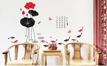Can remove the wall post large wholesale Chinese style classical wall ink lotus household adornment wall stickers SM6