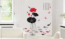 Can remove the wall post large wholesale Chinese style classical wall ink lotus household adornment wall stickers SM6