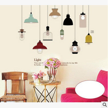 Can remove the wall stick PVC stickers creative wall can be moved European-style hand-painted droplight Setting wall stickers SM6