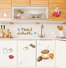 Can remove the wall stick a milk cup creative cartoon ambry kitchen decorative refrigerator dining-room wall stickers SM6
