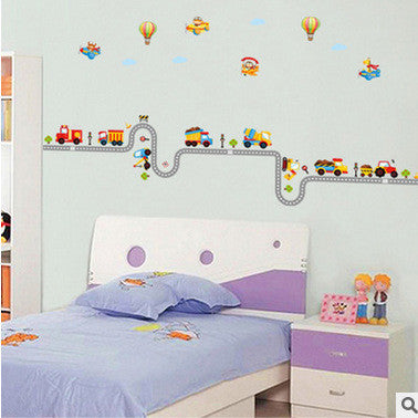 Can remove the wall stickers wholesale The kindergarten children room decoration on the wall Cartoon car stickers SM6