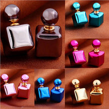 C y Double Sided Earings Square Seal Ball Ear Studs Elegant Crystal Jewelry SM6