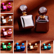 C y Double Sided Earings Square Seal Ball Ear Studs Elegant Crystal Jewelry SM6