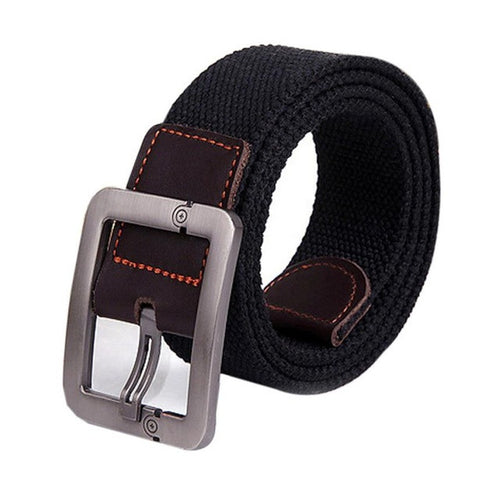 Canvas Belt Bdrif Solid Unisex Sports Knit Canvas Belts Automatic Square Buckle Waist Tactical Belt Relogio Masculino#B725 SM6