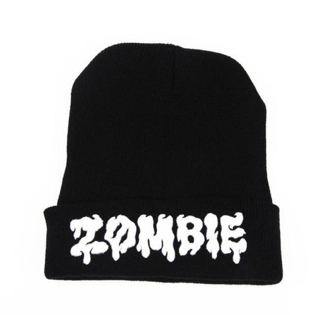 Cap Unisex Winter Black ZOMBIE CURSED UNICORN Beanie Hat And Snapback Gorros E Toucas #2458 SM6