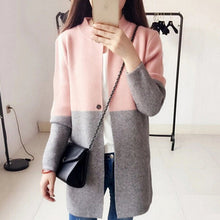 Cardigan Women Plus Size Long Patchwork Thick Wool Sweater SM6