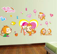 Carefree to play monkey children bedroom background environment can remove wall stickers SM6