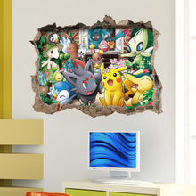 Cartoon Game Pikachu Pokemon Go Wall Stickers For Kids Rooms Children's Gift Wall Decals Poster Nursery Room Decoration Mural SM6