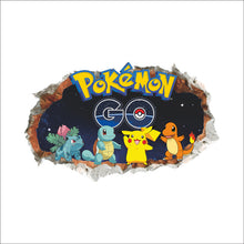 Cartoon Games Pokemon Go Wall Stickers Broken Wall Wall Decals Bedroom Children Room Decoration Poster Mural Children Gift SM6