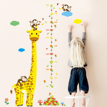 Cartoon Height Measure Wall Stickers For Kids Rooms Giraffe Monkey Height Chart Ruler Wall Decals Nursery Home Decor SM6