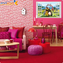 Cartoon Insects window wall stickers for kids rooms ZooYoo1402 decorative adesivo de parede removable pvc wall decal 3.5 SM6