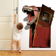 Cartoon Jurassic Park Dinosaur Broken Door Wall Stickers Kids Children's Wall Decals Murals Room Decoration Mural Home Decor SM6