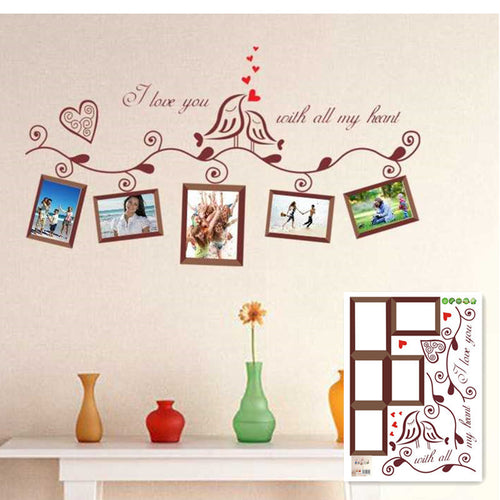 Cartoon Lover Birds Wall Sticker Decor Mural Home Decal Removable Photo Frame SM6