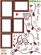 Cartoon Lover Birds Wall Sticker Decor Mural Home Decal Removable Photo Frame SM6