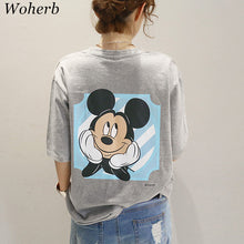 Cartoon Mouse Print T shirts Harajuku style  New Fashion Loose Women Tops O-neck Short Sleeve Women t-shirt Plus Size 72604 SM6