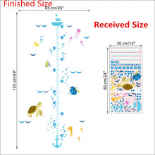 Cartoon Nemo Underwater Fish Turtle Bubble Height Wall Stickers For Kids Rooms Height Measure Chart Wall Decals Room Decor Gift SM6