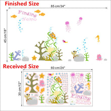 Cartoon Nemo Underwater Fish Turtle Bubble Height Wall Stickers For Kids Rooms Height Measure Chart Wall Decals Room Decor Gift SM6