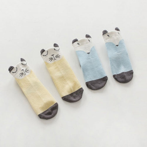Cartoon born Cotton Fox Cat Printed Anti-slip Knee Socks Kids Baby Stockings 0-4Y Y2 SM6