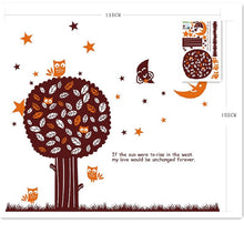 Cartoon Night Tree Owls Child Removable Mural Wall Sticker Decal SM6