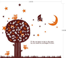 Cartoon Night Tree Owls Child Removable Mural Wall Sticker Decal SM6