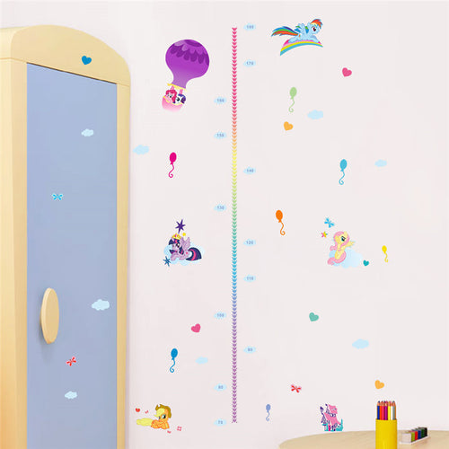 Cartoon Ponies Height Measure Chart Wall Stickers For Kids Rooms My Little Pony Wall Decal movie wall art animal decals SM6