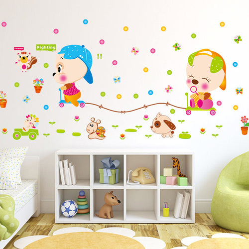 Cartoon animal children room household adornment wall stickers on the wall SM6