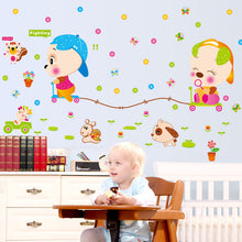 Cartoon animal children room household adornment wall stickers on the wall SM6