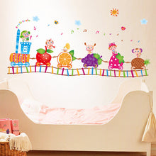 Cartoon animal small train sitting room bedroom home decoration wall stickers on the wall SM6